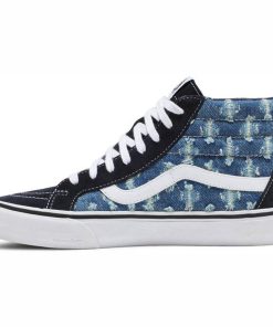 Vans Supreme X Sk8-Hi Blue Hole Punch Denim