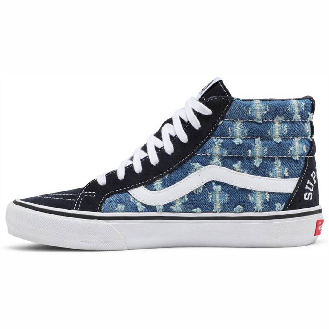 Vans Supreme X Sk8-Hi Blue Hole Punch Denim