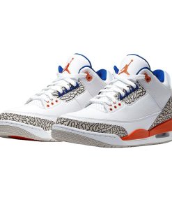 Air Jordan 3 Knicks White Old Royal-University Orange-Tech Grey