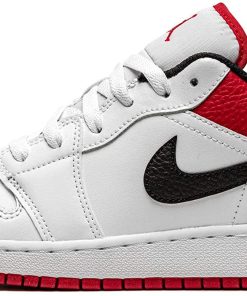 Air Jordan 1 Low GS White And Gym Red