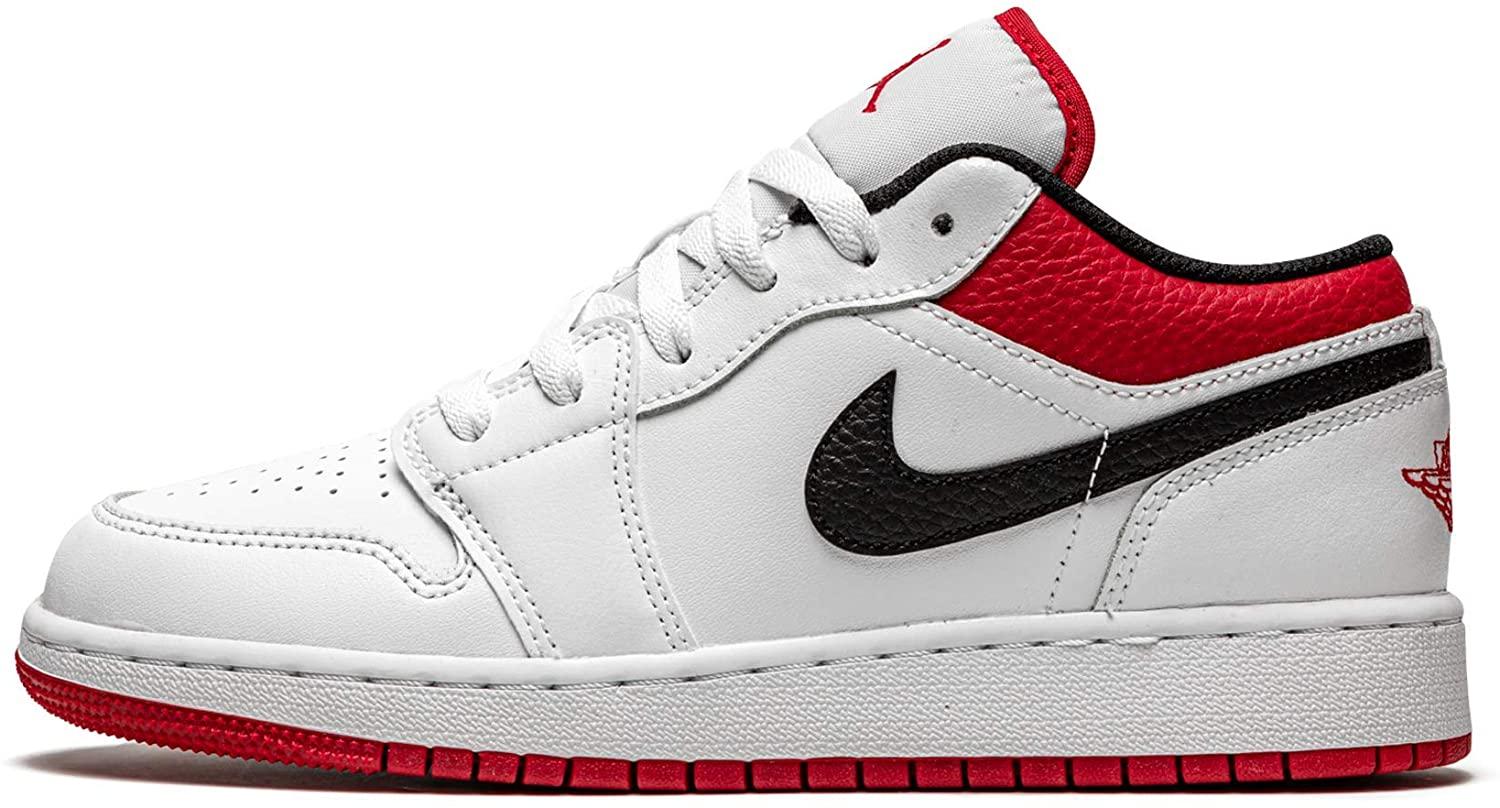 Air Jordan 1 Low GS White And Gym Red