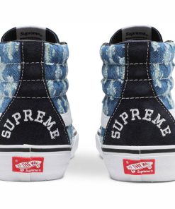 Vans Supreme X Sk8-Hi Blue Hole Punch Denim