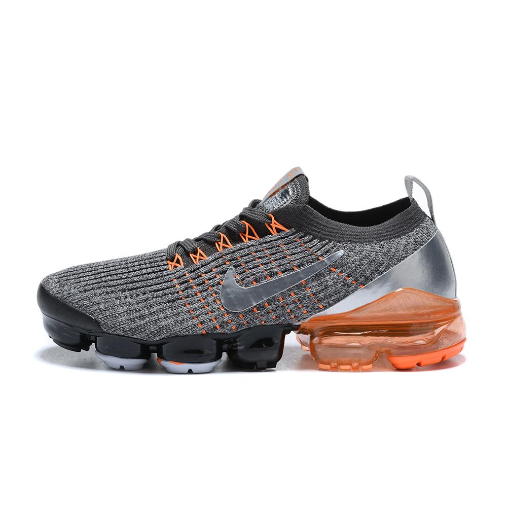 Nike Air VaporMax Flyknit 3 Grey Orange Metallic Silver