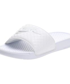 Nike Benassi JDI White Slide Sandal Women’s Whitemetallic Silver