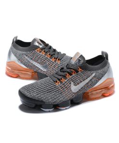 Nike Air VaporMax Flyknit 3 Grey Orange Metallic Silver