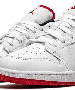 Air Jordan 1 Low GS White And Gym Red