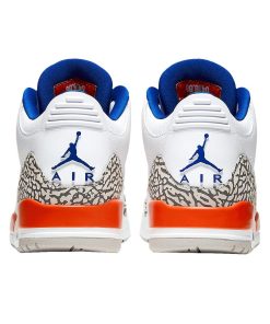 Air Jordan 3 Knicks White Old Royal-University Orange-Tech Grey