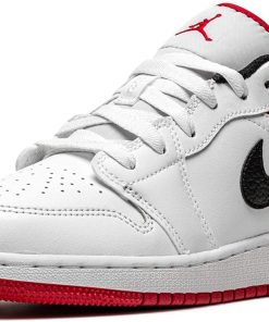 Air Jordan 1 Low GS White And Gym Red