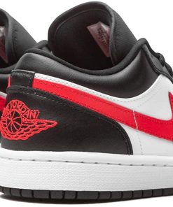 Air Jordan 1 Low Siren Red And Black And White Womens