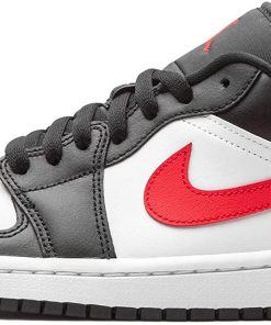 Air Jordan 1 Low Siren Red And Black And White Womens