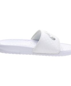 Nike Benassi JDI White Slide Sandal Women’s Whitemetallic Silver