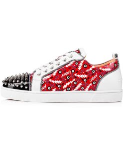 Christian Louboutin Louis Junior Spikes Orlato Loubi Bianco