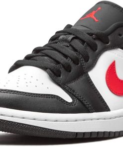 Air Jordan 1 Low Siren Red And Black And White Womens