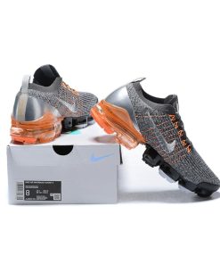 Nike Air VaporMax Flyknit 3 Grey Orange Metallic Silver