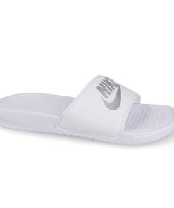 Nike White Benassi Basic Sandals