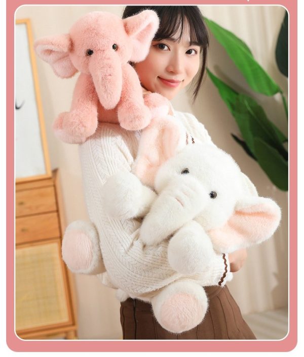 Cute sitting elephant plush toy celebration gift for bedding toy fluffy present - Image 10