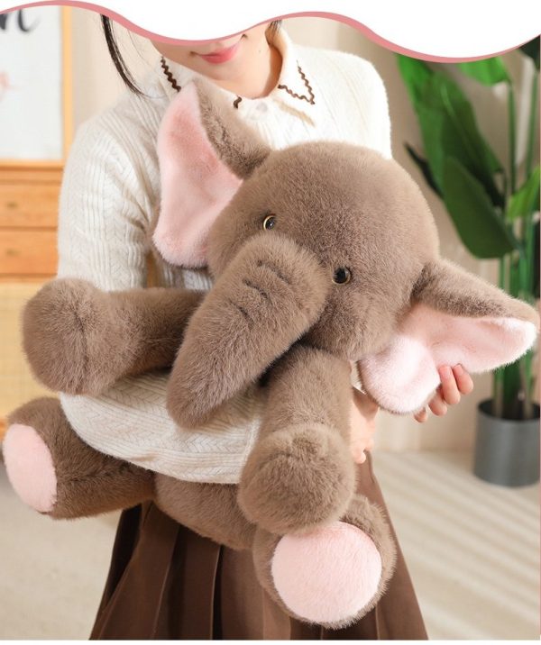 Cute sitting elephant plush toy celebration gift for bedding toy fluffy present - Image 11