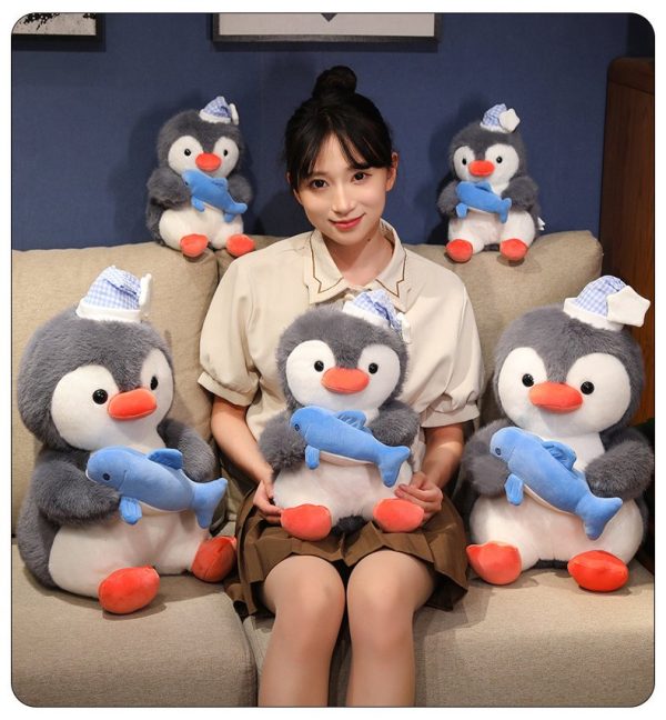 Cute Plush Penguin with Cap Toy Home Decoration Gift Kids Body Pillow - Image 9