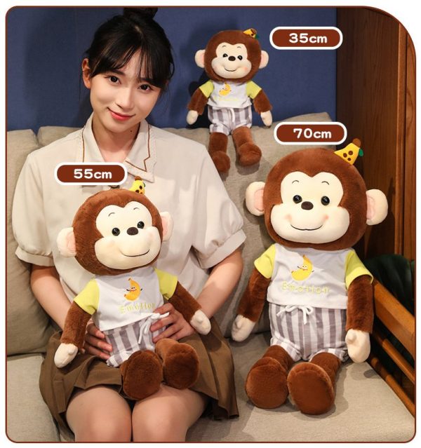 Cute cartoon monkey stuffed animal banana design perfect gift for celebration - Image 3