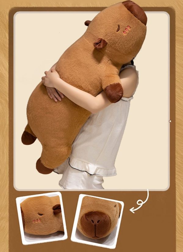 Cute capybara plush toy, long body pillow, washable design, perfect for children, gifts - Image 5