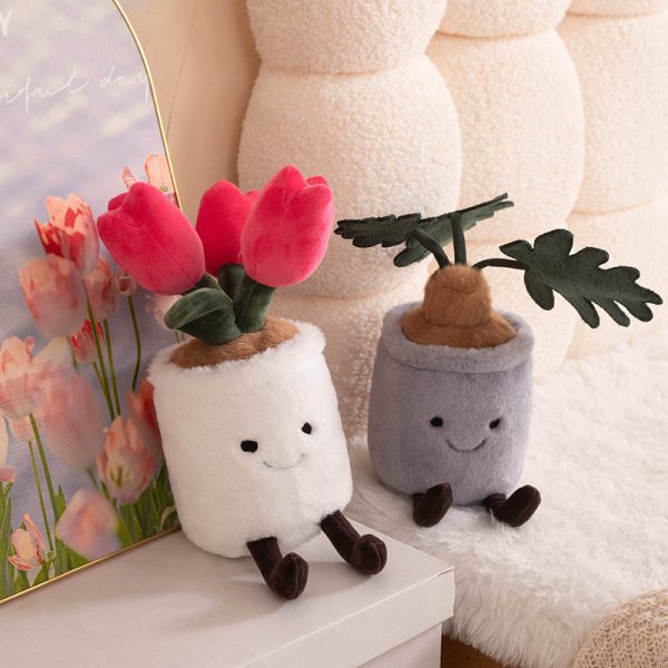 Cartoon-style stuffed animal, plant-shaped type green decoration, stylish interior, present, toy - Image 7