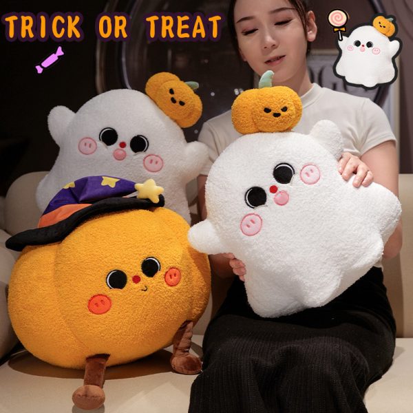 Halloween pumpkin body pillow Cute ghost design Yarn toy Room decoration Gift - Image 3