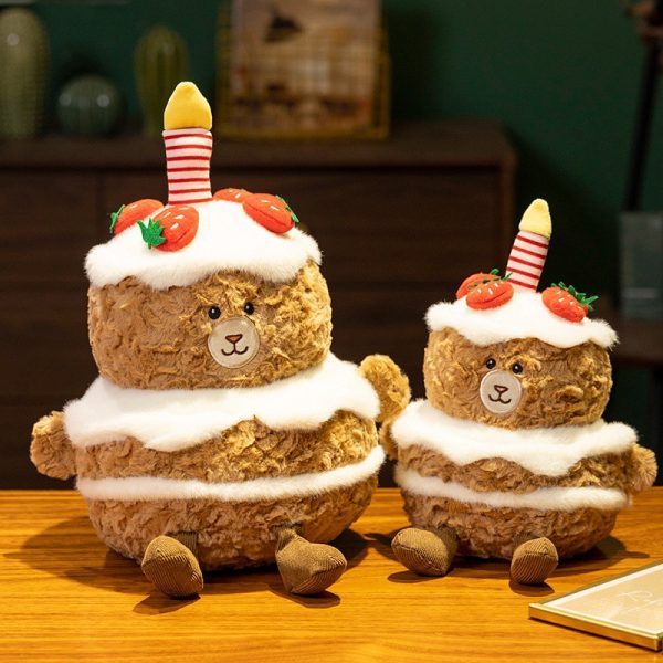 Cute Kusago Cake Plush Bear Celebration Gift for Kids Fluffy Gift - Image 3