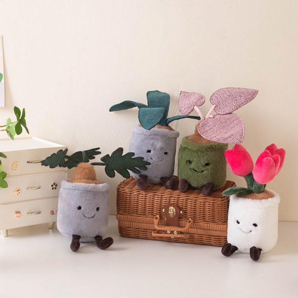 Cartoon-style stuffed animal, plant-shaped type green decoration, stylish interior, present, toy - Image 6
