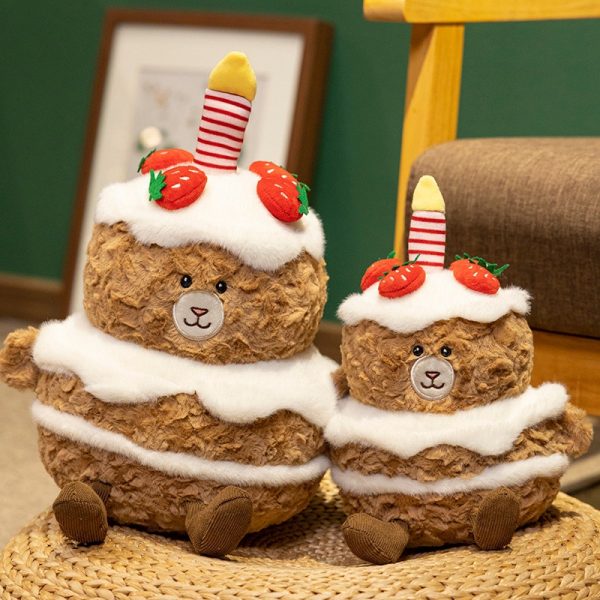 Cute Kusago Cake Plush Bear Celebration Gift for Kids Fluffy Gift - Image 5