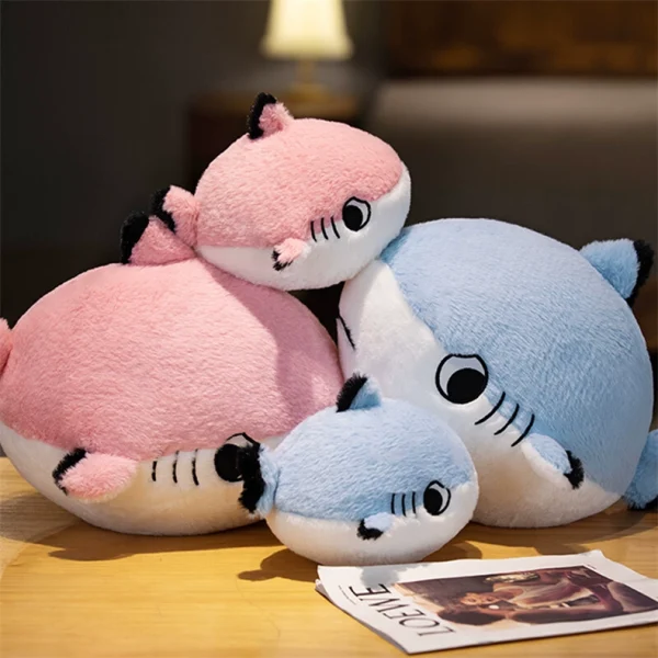 Cute cartoon shark plush soft cushion pillow - Image 7