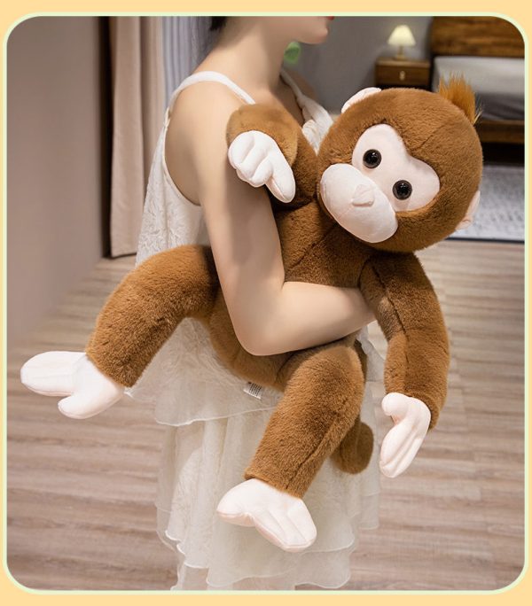 Realistic stuffed animal, monkey, cartoon, zoo, toy, present, cute interior, bedroom, body pillow - Image 6