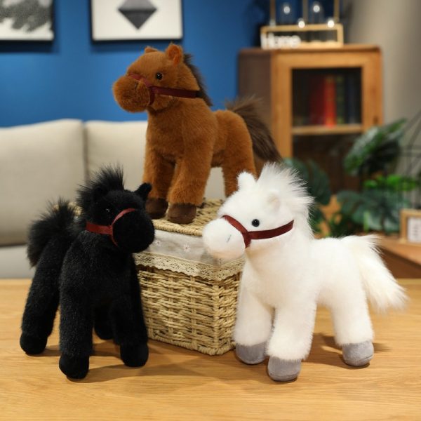 Cartoon horse-shaped stuffed animal toy fluffy gift present interior children cute sports event - Image 3