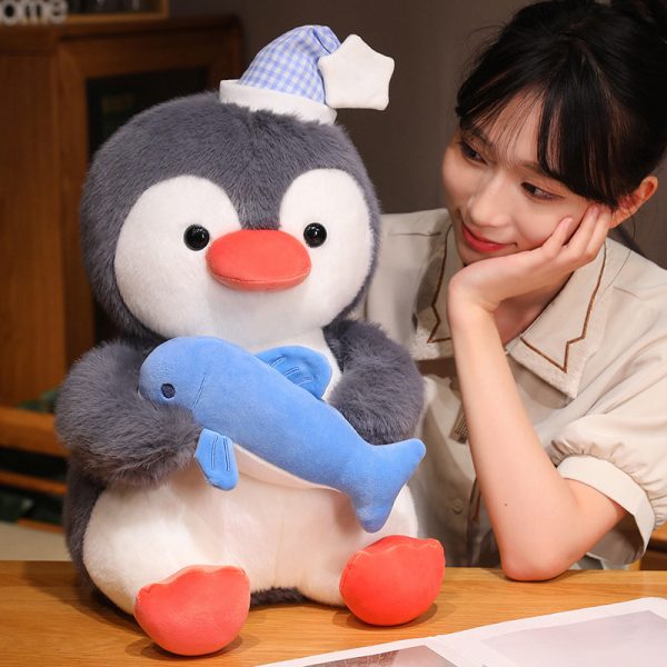 Cute Plush Penguin with Cap Toy Home Decoration Gift Kids Body Pillow - Image 4