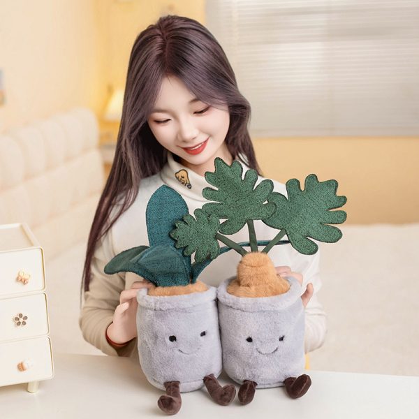 Cartoon-style stuffed animal, plant-shaped type green decoration, stylish interior, present, toy - Image 5