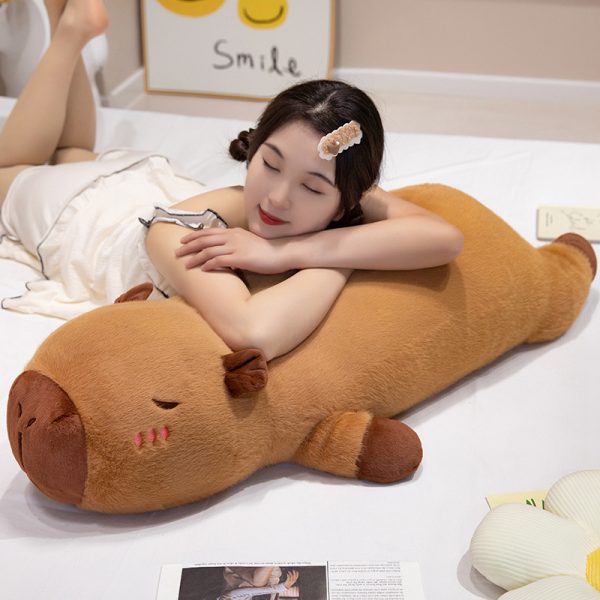 Cute capybara plush toy, long body pillow, washable design, perfect for children, gifts - Image 3