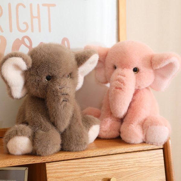 Cute sitting elephant plush toy celebration gift for bedding toy fluffy present - Image 3