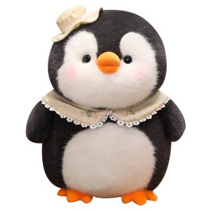 Cute hat plush penguin with a soothing marine animal, big body pillow, perfect for birthday present