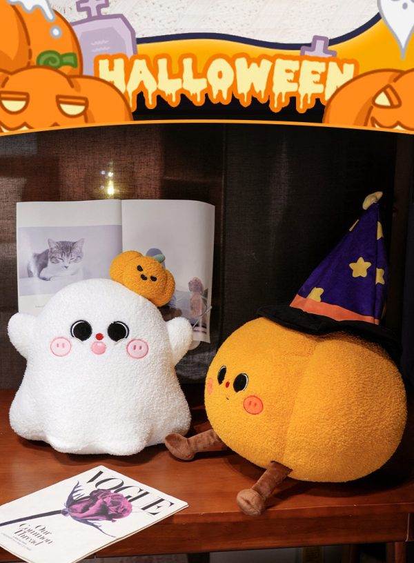 Halloween pumpkin body pillow Cute ghost design Yarn toy Room decoration Gift - Image 4