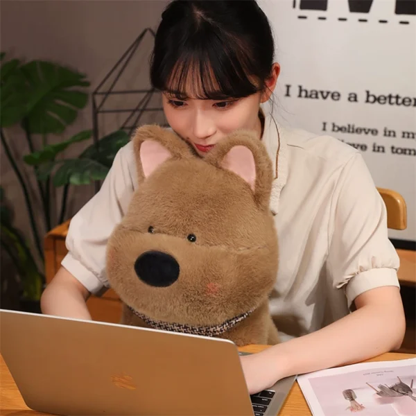 White and Brown Dog Shape Plush Soft Toy Interior Gift Celebration Cute Cushion Living Room Decor - Image 13