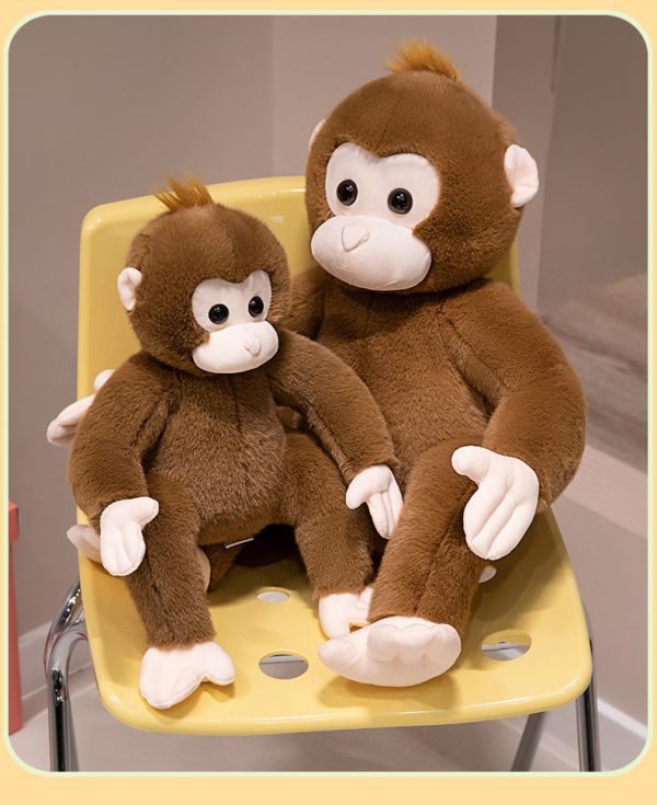 Realistic stuffed animal, monkey, cartoon, zoo, toy, present, cute interior, bedroom, body pillow - Image 5