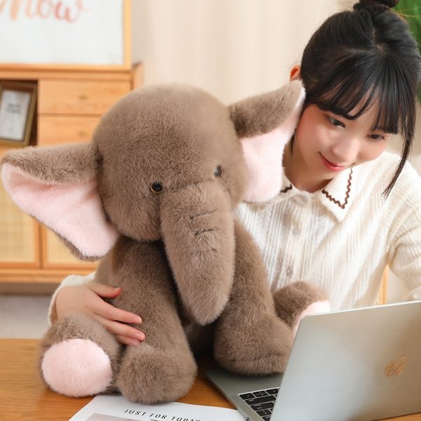 Cute sitting elephant plush toy celebration gift for bedding toy fluffy present - Image 5