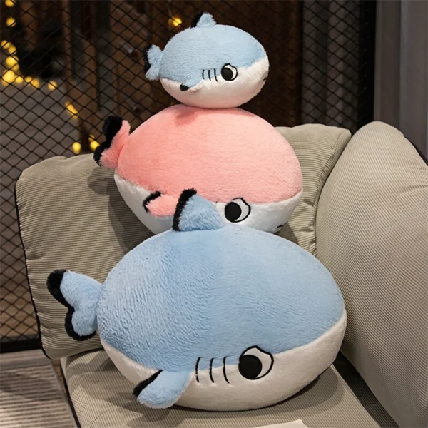 Cute cartoon shark plush soft cushion pillow - Image 11