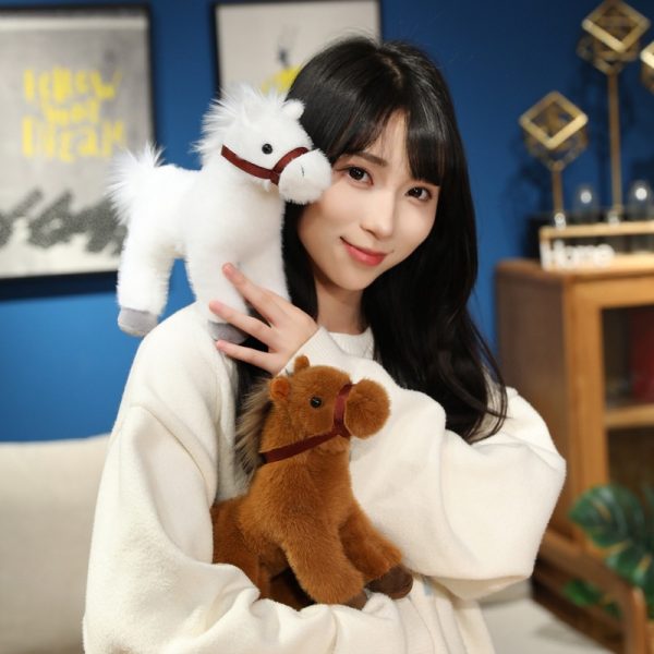 Cartoon horse-shaped stuffed animal toy fluffy gift present interior children cute sports event - Image 10