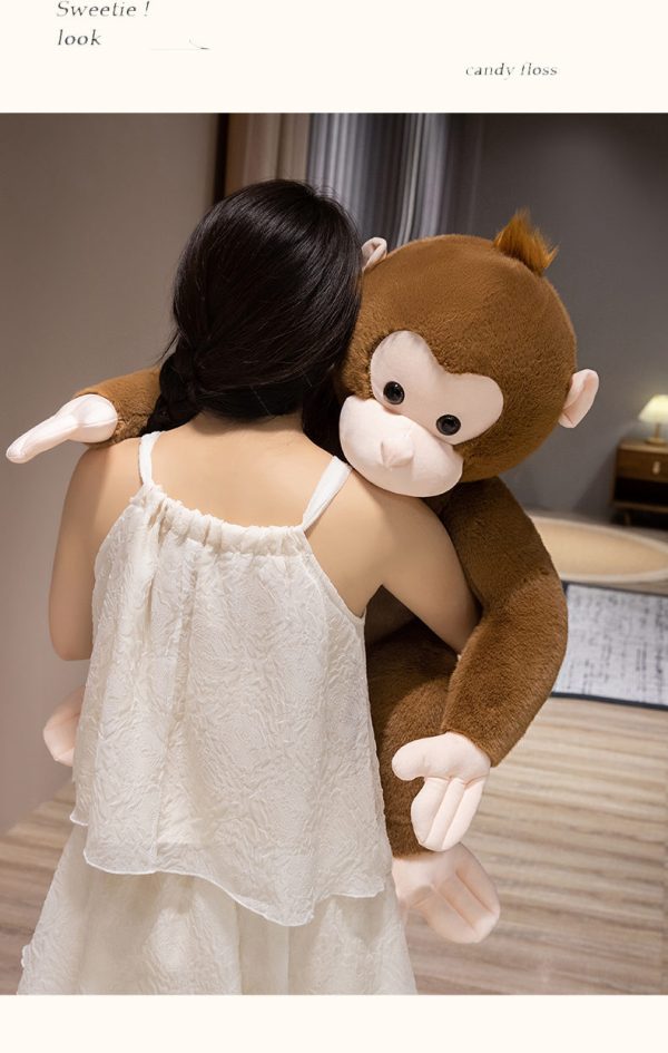 Realistic stuffed animal, monkey, cartoon, zoo, toy, present, cute interior, bedroom, body pillow - Image 4