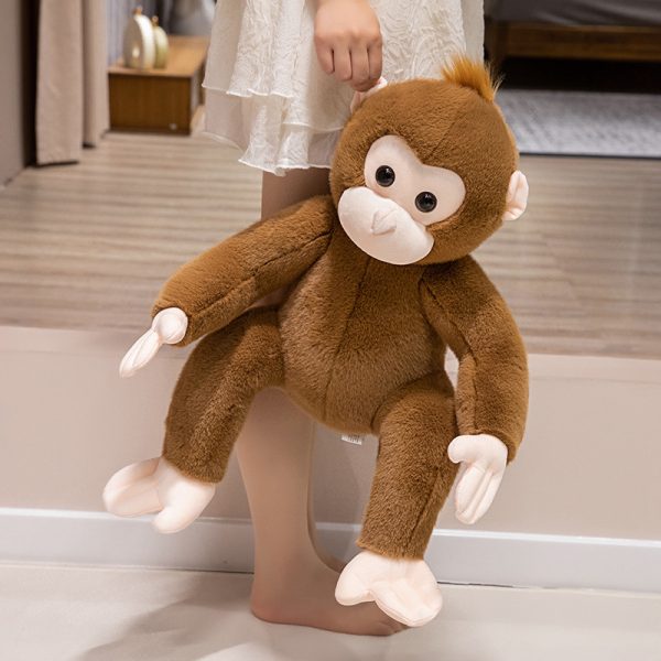 Realistic stuffed animal, monkey, cartoon, zoo, toy, present, cute interior, bedroom, body pillow - Image 3