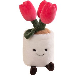 Cartoon-style stuffed animal, plant-shaped type green decoration, stylish interior, present, toy
