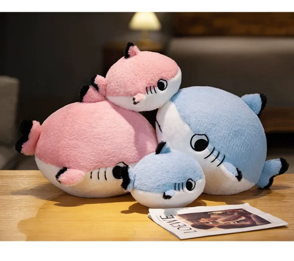 Cute cartoon shark plush soft cushion pillow - Image 17