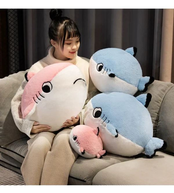 Cute cartoon shark plush soft cushion pillow - Image 14