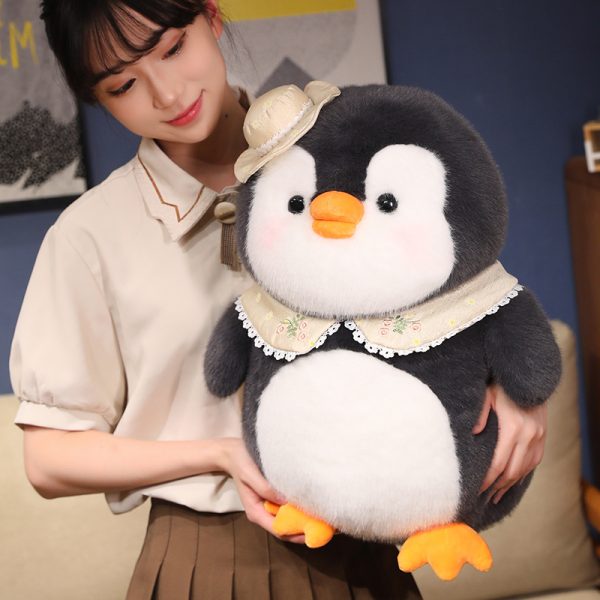Cute hat plush penguin with a soothing marine animal, big body pillow, perfect for birthday present - Image 4