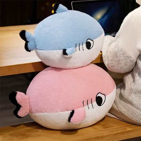 Cute cartoon shark plush soft cushion pillow - Image 9
